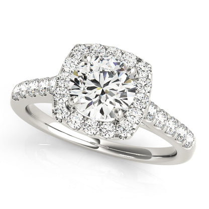 14K White Gold Engagement Rings Halo Round With 2.07 TCW Diamond (Lab Grown VS-SI1, E/F/G)
