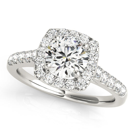 14K White Gold Engagement Rings Halo Round With 2.07 TCW Diamond (Lab Grown VS-SI1, E/F/G)