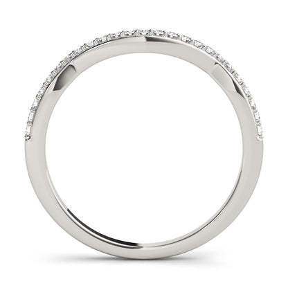 14K White Gold Curved Diamond Band With 0.12 TCW Diamond (Lab Grown VS-SI1, E/F/G)