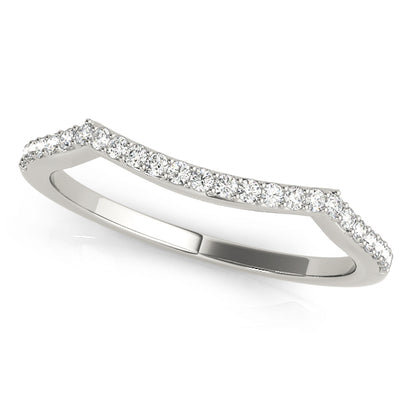 14K White Gold Curved Diamond Band With 0.12 TCW Diamond (Lab Grown VS-SI1, E/F/G)