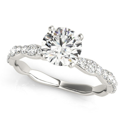 14K White Gold Engagement Ring With 0.28 TCW Diamond (Lab Grown VS-SI1, E/F/G)