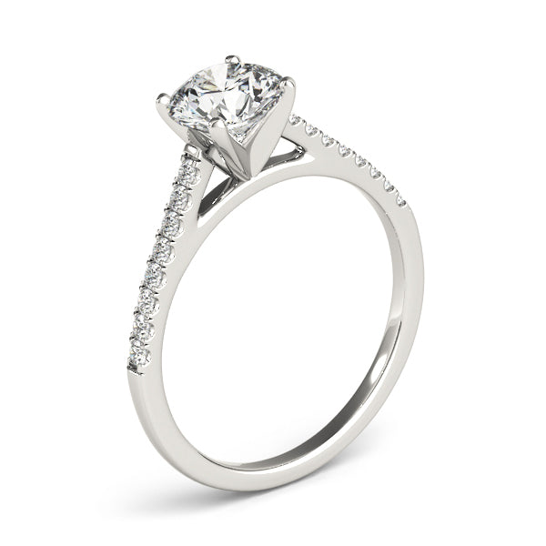 14K White Gold Engagement Ring With 0.16 TCW Diamond (Lab Grown VS-SI1, E/F/G)