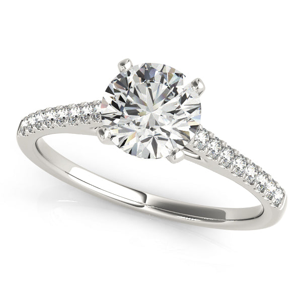 14K White Gold Engagement Ring With 0.16 TCW Diamond (Lab Grown VS-SI1, E/F/G)