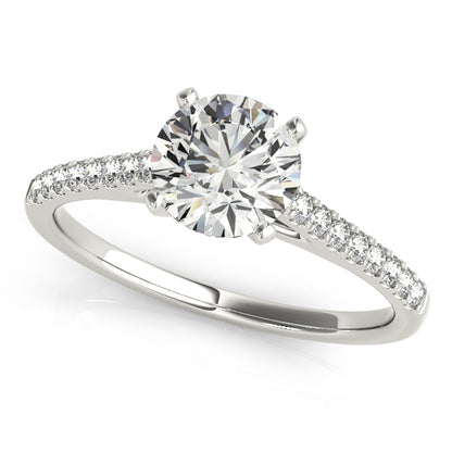 14K White Gold Engagement Ring With 0.16 TCW Diamond (Lab Grown VS-SI1, E/F/G)