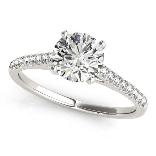 14K White Gold Engagement Ring With 0.16 TCW Diamond (Lab Grown VS-SI1, E/F/G)