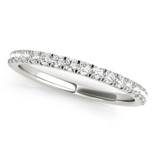 14K White Gold Straight Wedding Band With 0.27 TCW Diamond (Lab Grown VS-SI1, E/F/G)