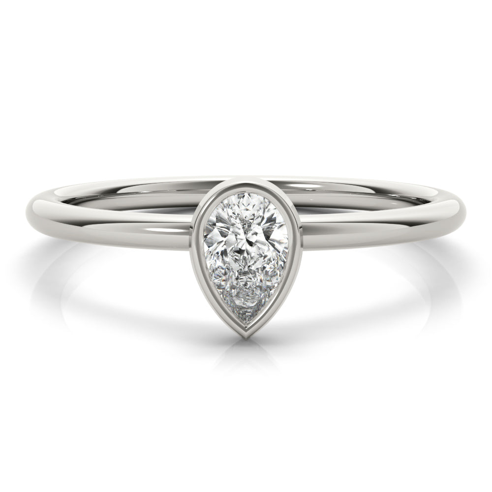14K White Gold Pear Solitaire Stackable With 0.25 TCW Diamond (Lab Grown VS-SI1, E/F/G)