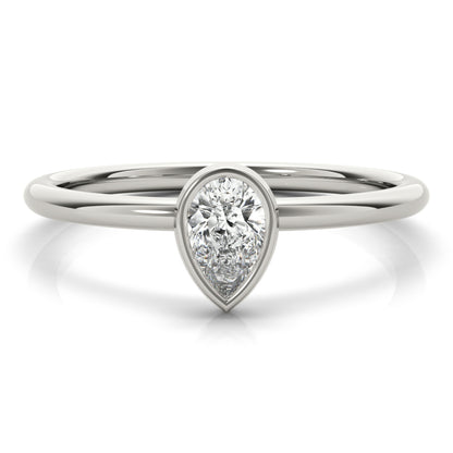 14K White Gold Pear Solitaire Stackable With 0.25 TCW Diamond (Lab Grown VS-SI1, E/F/G)