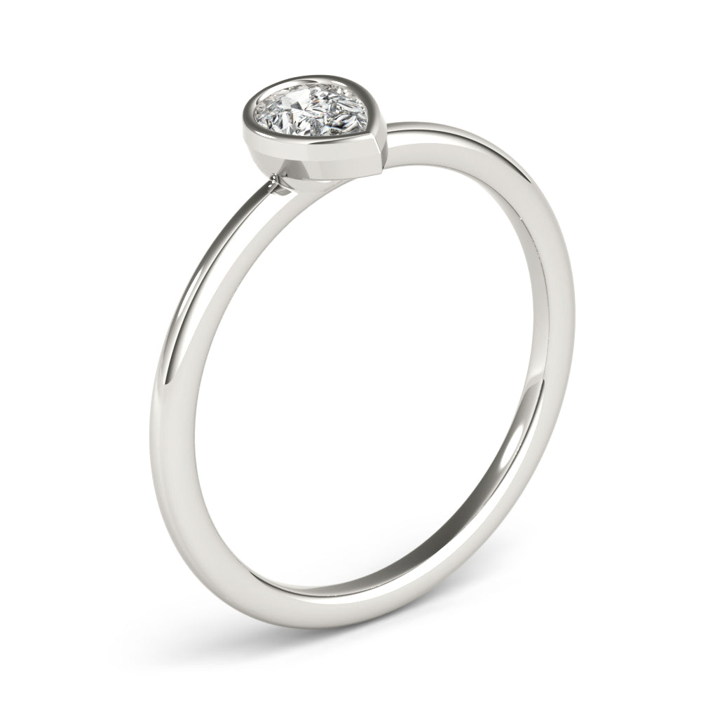 14K White Gold Pear Solitaire Stackable With 0.25 TCW Diamond (Lab Grown VS-SI1, E/F/G)