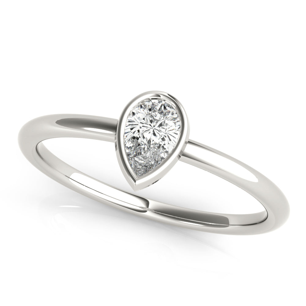 14K White Gold Pear Solitaire Stackable With 0.25 TCW Diamond (Lab Grown VS-SI1, E/F/G)