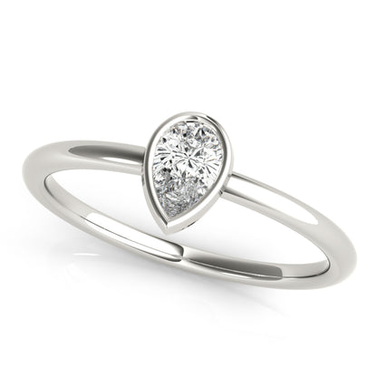 14K White Gold Pear Solitaire Stackable With 0.25 TCW Diamond (Lab Grown VS-SI1, E/F/G)