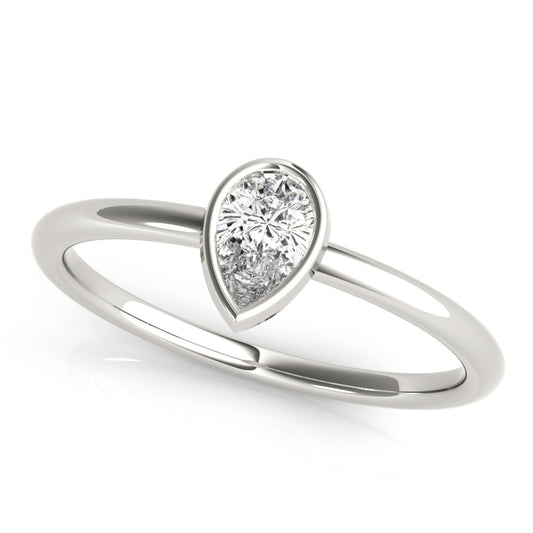 14K White Gold Pear Solitaire Stackable With 0.25 TCW Diamond (Lab Grown VS-SI1, E/F/G)