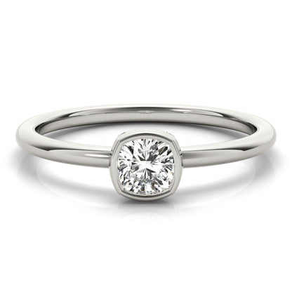 14K White Gold Cushion Solitaire Stackable With 0.40 TCW Diamond (Lab Grown VS-SI1, E/F/G)
