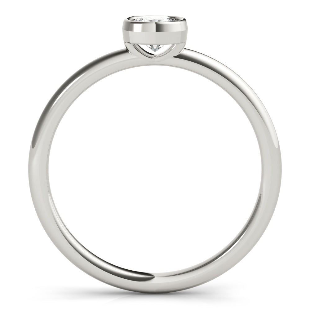14K White Gold Cushion Solitaire Stackable With 0.40 TCW Diamond (Lab Grown VS-SI1, E/F/G)