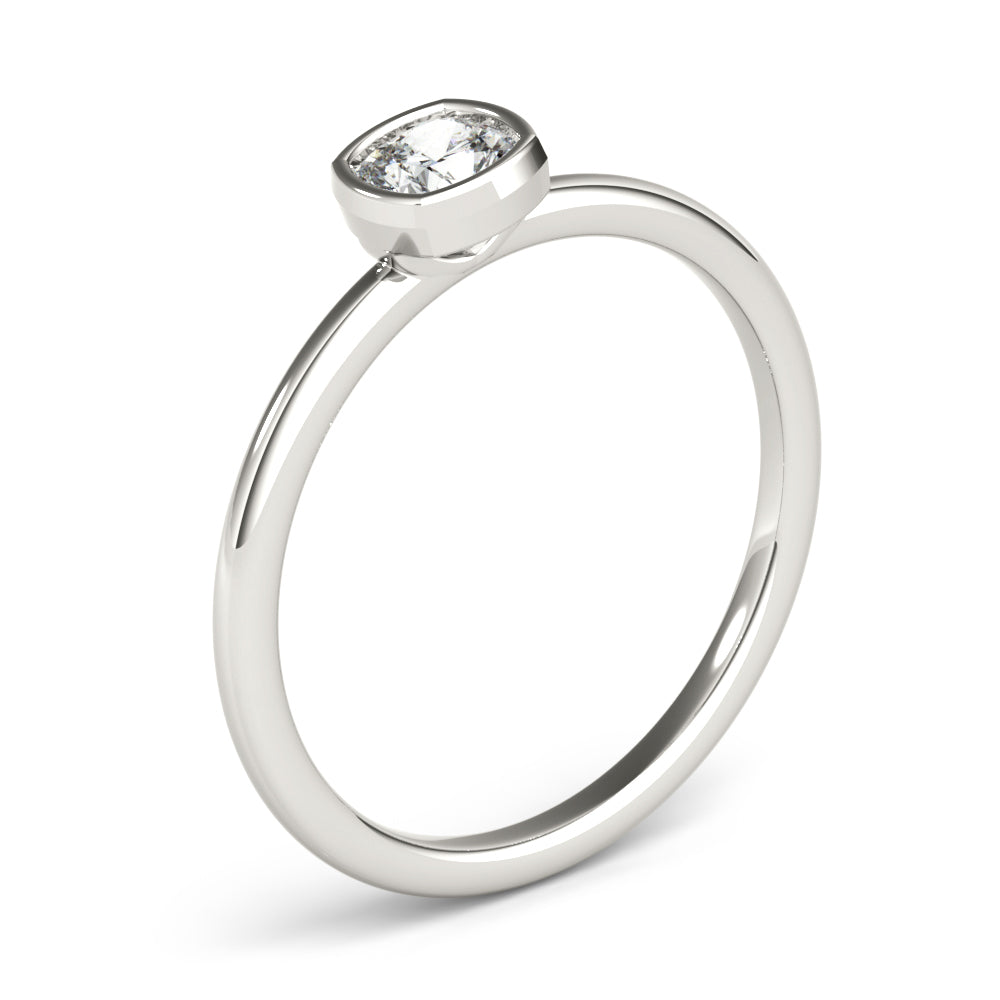 14K White Gold Cushion Solitaire Stackable With 0.40 TCW Diamond (Lab Grown VS-SI1, E/F/G)