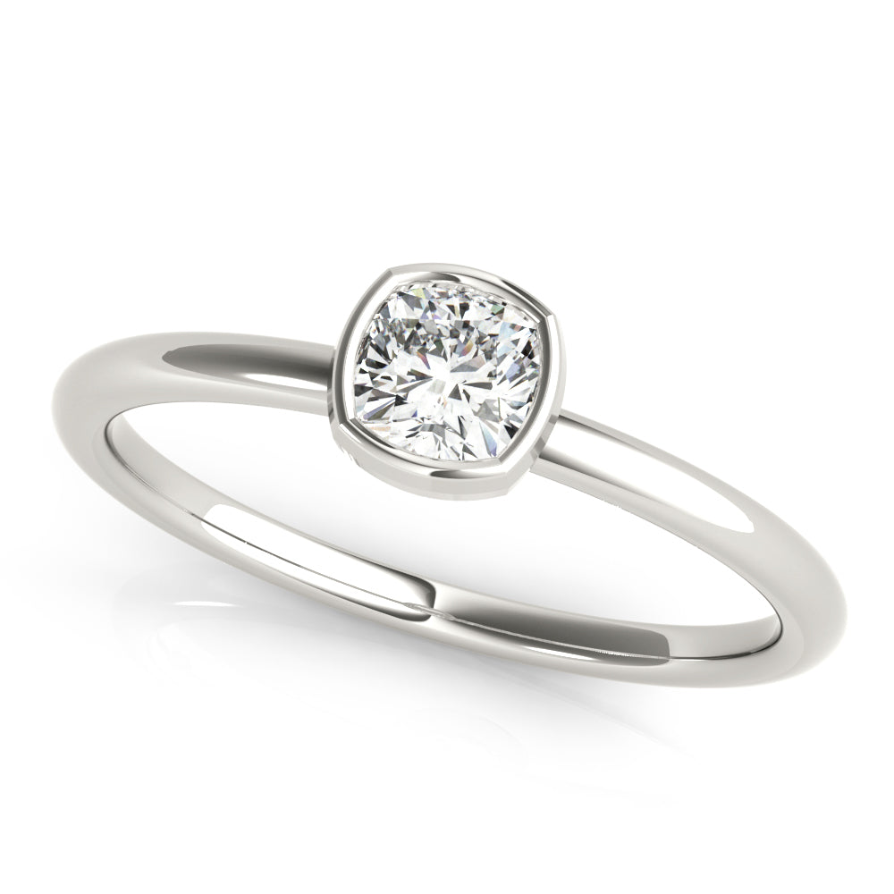 14K White Gold Cushion Solitaire Stackable With 0.40 TCW Diamond (Lab Grown VS-SI1, E/F/G)