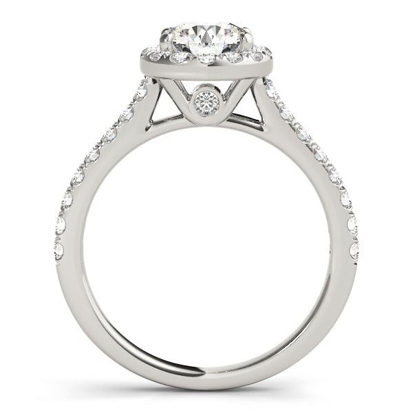 14K White Gold Engagement Rings Halo Round With 0.32 TCW Diamond (Lab Grown VS-SI1, E/F/G)