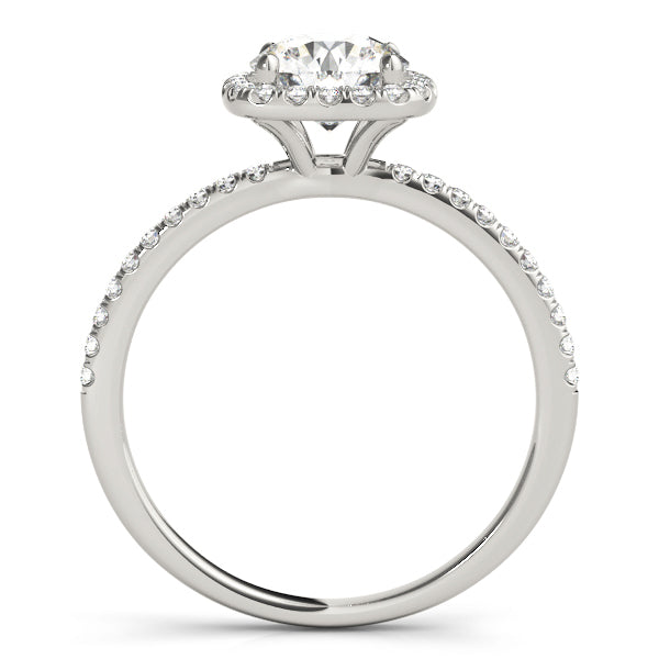 14K White Gold Engagement Rings Halo Round With 1.22 TCW Diamond (Lab Grown VS-SI1, E/F/G)