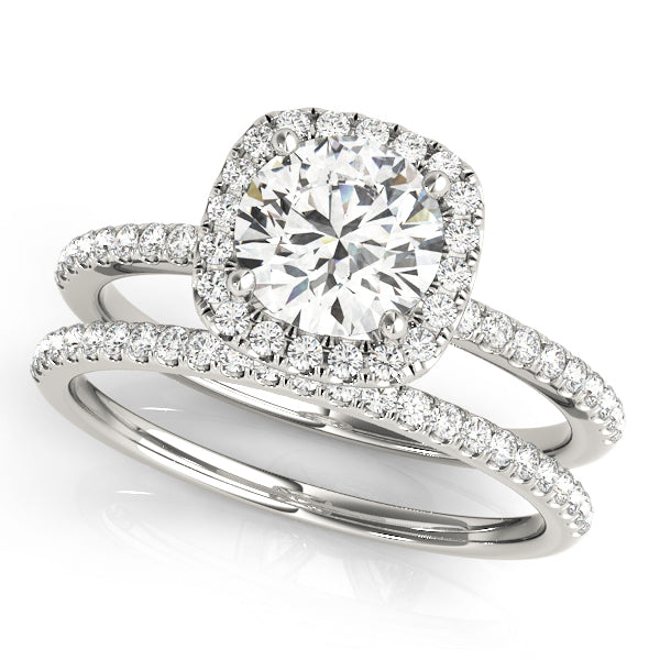 14K White Gold Engagement Rings Halo Round With 2.26 TCW Diamond (Lab Grown VS-SI1, E/F/G)