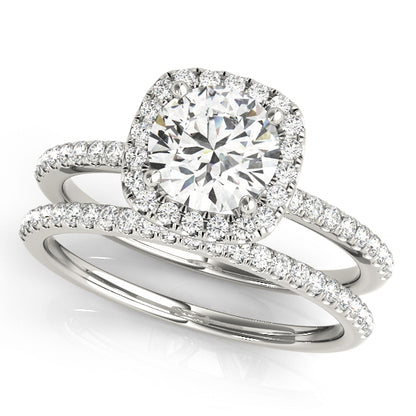 14K White Gold Engagement Rings Halo Round With 2.26 TCW Diamond (Lab Grown VS-SI1, E/F/G)