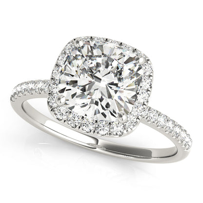14K White Gold Engagement Rings Halo Square & Cushion With 2.28 TCW Diamond (Lab Grown VS-SI1, E/F/G)