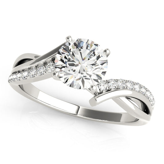 14K White Gold Engagement Ring With 0.05 TCW Diamond (Lab Grown VS-SI1, E/F/G)
