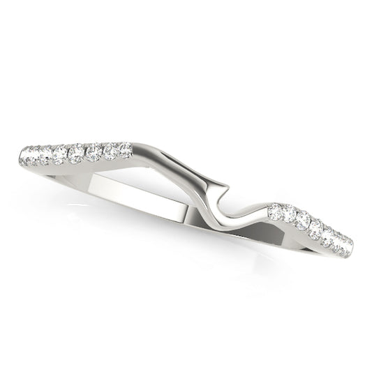 14K White Gold Wedding Band With 0.06 TCW Diamond (Lab Grown VS-SI1, E/F/G)