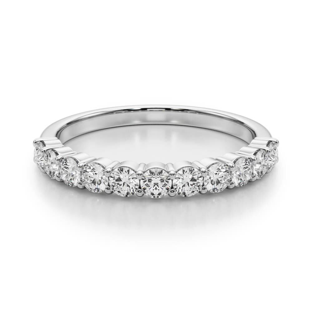 14K White Gold Straight Diamond Wedding Band With 1.65 TCW Diamond (Lab Grown VS-SI1, E/F/G)