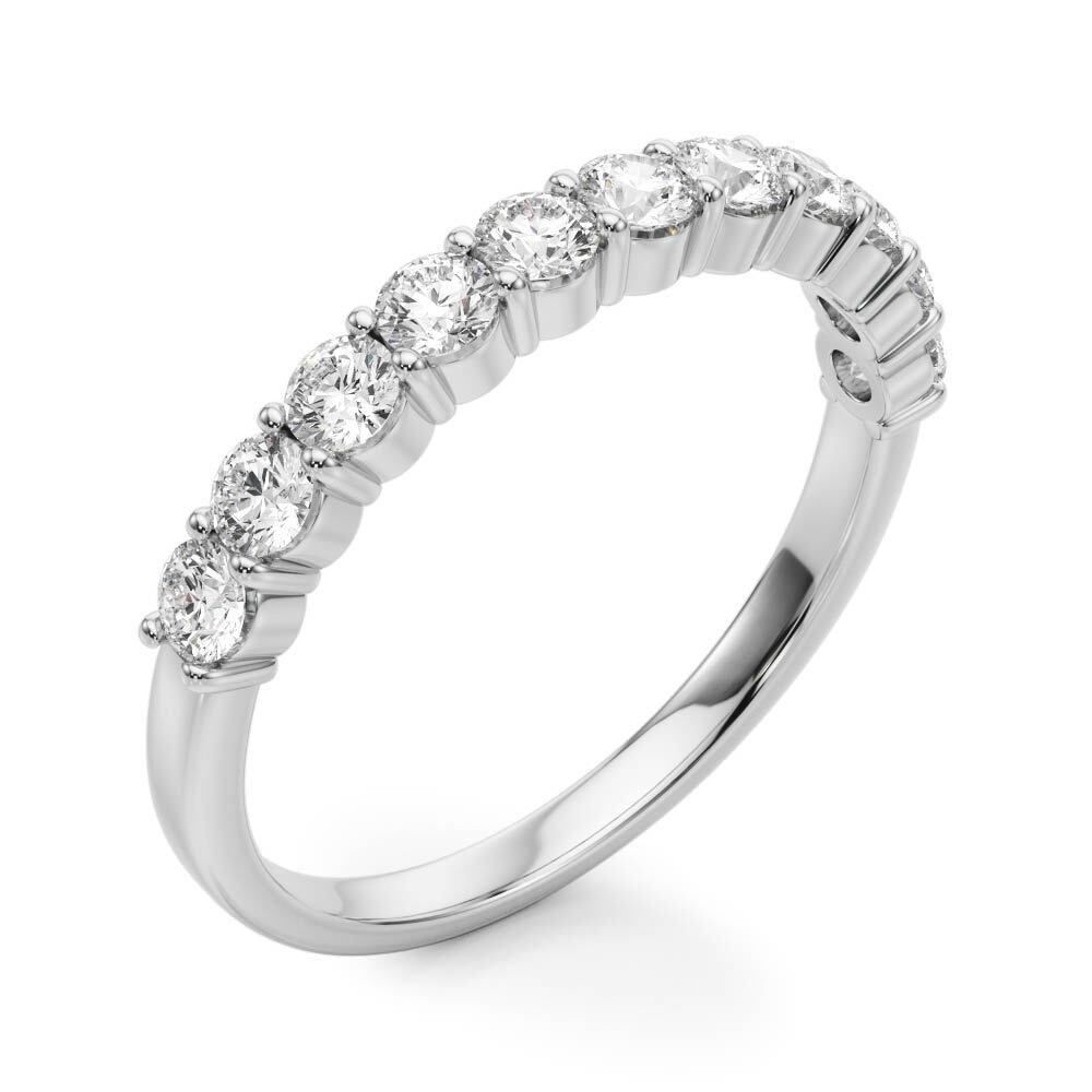 14K White Gold Straight Diamond Wedding Band With 1.65 TCW Diamond (Lab Grown VS-SI1, E/F/G)