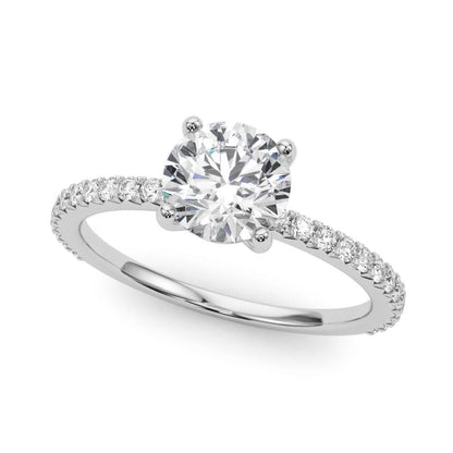 14K White Gold Engagement Ring With 1.76 TCW Diamond (Lab Grown VS-SI1, E/F/G)