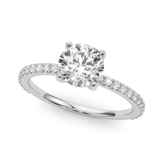 14K White Gold Engagement Ring With 1.76 TCW Diamond (Lab Grown VS-SI1, E/F/G)