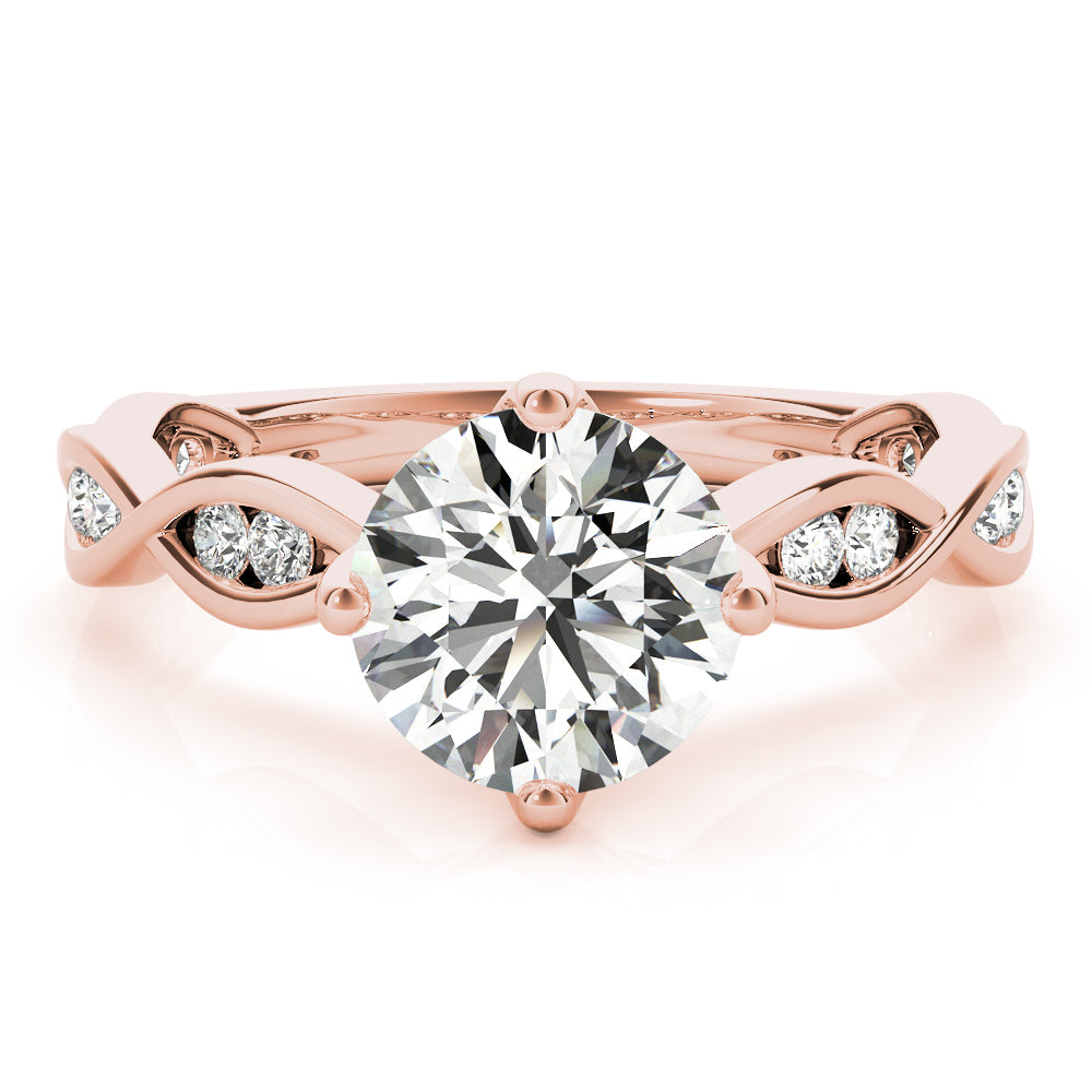 14K White Gold Twisted Shank Engagement Ring With 1.48 TCW Diamond (Lab Grown VS-SI1, E/F/G)