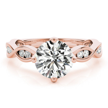 14K White Gold Twisted Shank Engagement Ring With 1.48 TCW Diamond (Lab Grown VS-SI1, E/F/G)