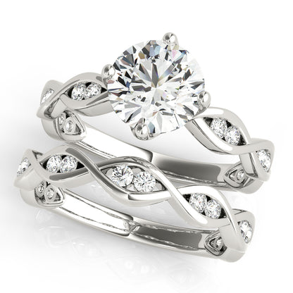 14K White Gold Twisted Shank Engagement Ring With 1.48 TCW Diamond (Lab Grown VS-SI1, E/F/G)