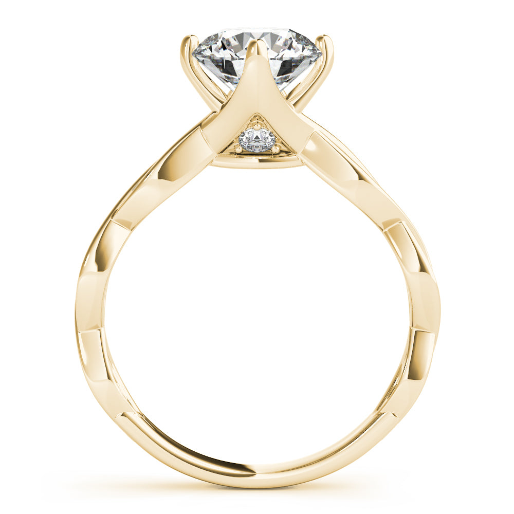 14K White Gold Twisted Shank Engagement Ring With 1.48 TCW Diamond (Lab Grown VS-SI1, E/F/G)