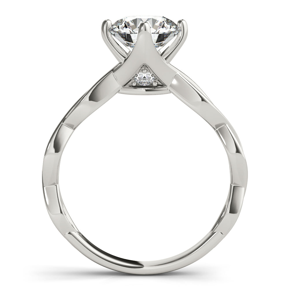 14K White Gold Twisted Shank Engagement Ring With 1.48 TCW Diamond (Lab Grown VS-SI1, E/F/G)