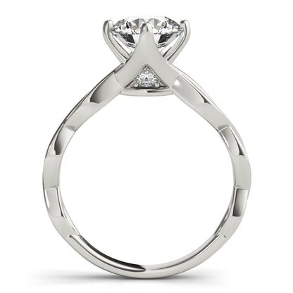 14K White Gold Twisted Shank Engagement Ring With 1.48 TCW Diamond (Lab Grown VS-SI1, E/F/G)
