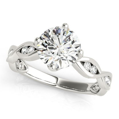 14K White Gold Twisted Shank Engagement Ring With 1.48 TCW Diamond (Lab Grown VS-SI1, E/F/G)