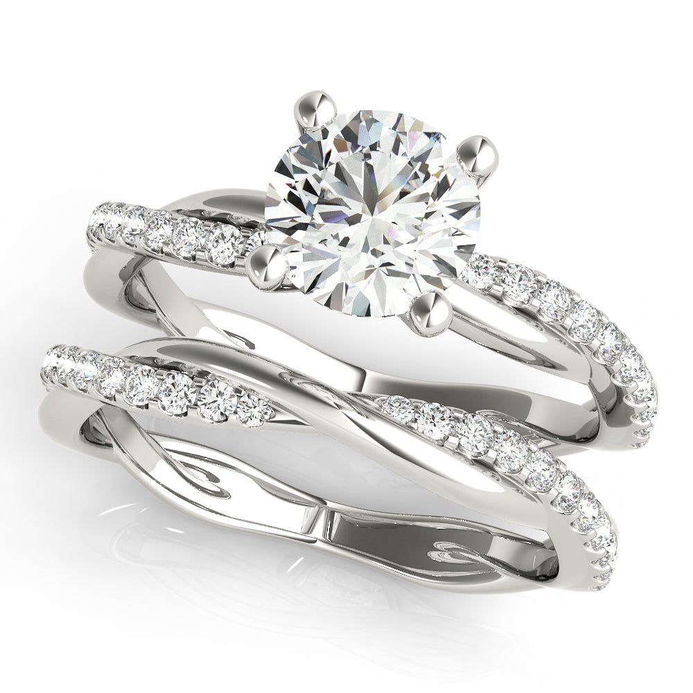 14K White Gold Twisted Dia Shank Engagement Ring With 1.16 TCW Diamond (Lab Grown VS-SI1, E/F/G)