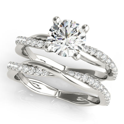 14K White Gold Twisted Dia Shank Engagement Ring With 1.16 TCW Diamond (Lab Grown VS-SI1, E/F/G)