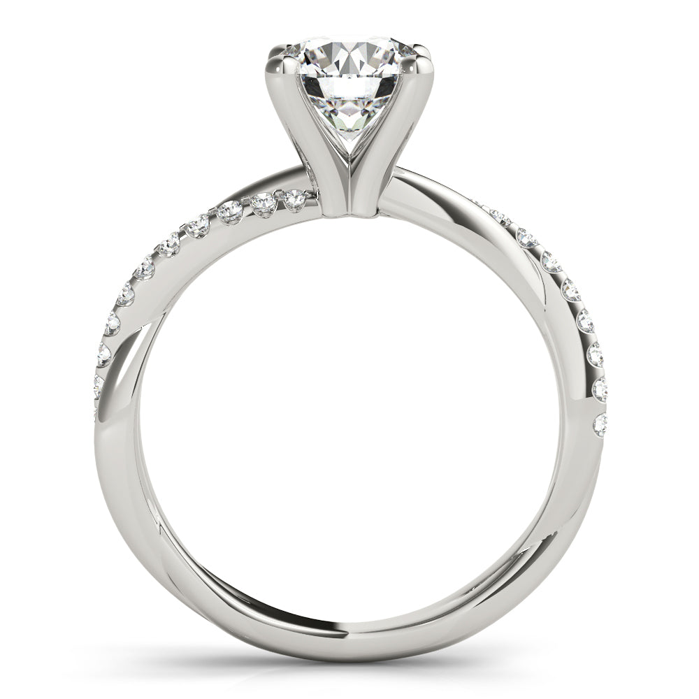 14K White Gold Twisted Dia Shank Engagement Ring With 1.16 TCW Diamond (Lab Grown VS-SI1, E/F/G)