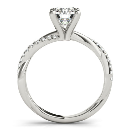 14K White Gold Twisted Dia Shank Engagement Ring With 1.16 TCW Diamond (Lab Grown VS-SI1, E/F/G)