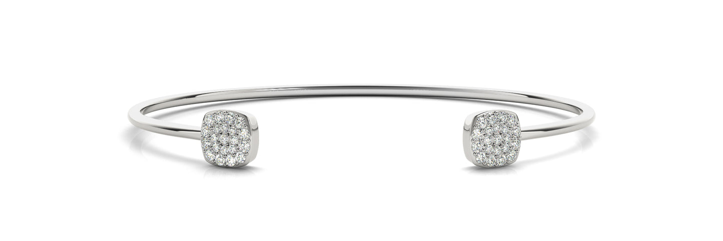14K White Gold Bangle Fashion With 0.34 TCW Diamond (Lab Grown VS-SI1, E/F/G)