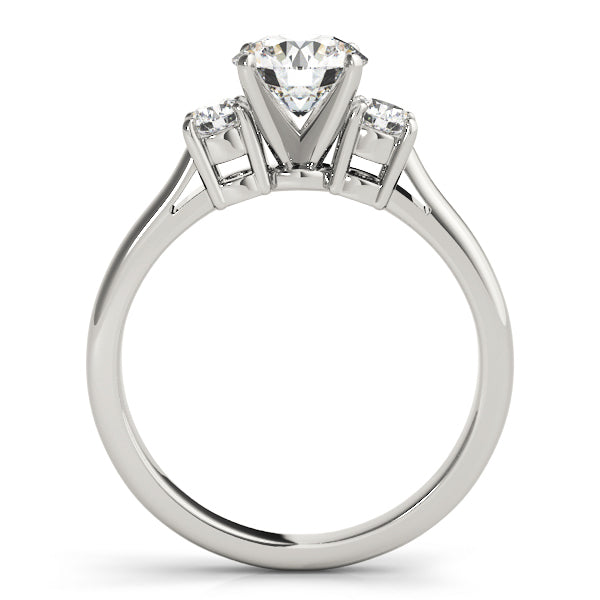 14K White Gold Engagement Rings 3 Stone Round With 0.24 TCW Diamond (Lab Grown VS-SI1, E/F/G)