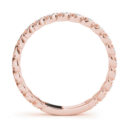 14K Rose Gold Band With Sizing Bar With 0.15 TCW Diamond (Lab Grown VS-SI1, E/F/G)