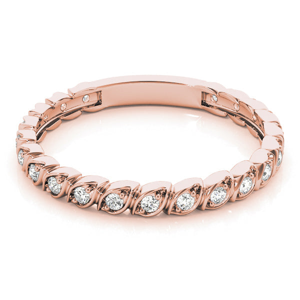 14K Rose Gold Band With Sizing Bar With 0.15 TCW Diamond (Lab Grown VS-SI1, E/F/G)