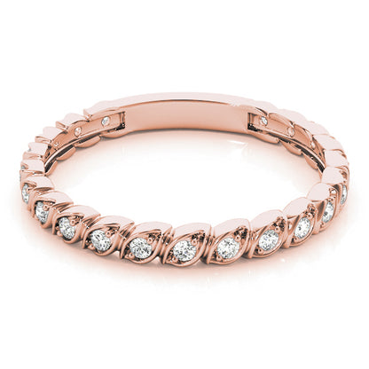 14K Rose Gold Band With Sizing Bar With 0.15 TCW Diamond (Lab Grown VS-SI1, E/F/G)