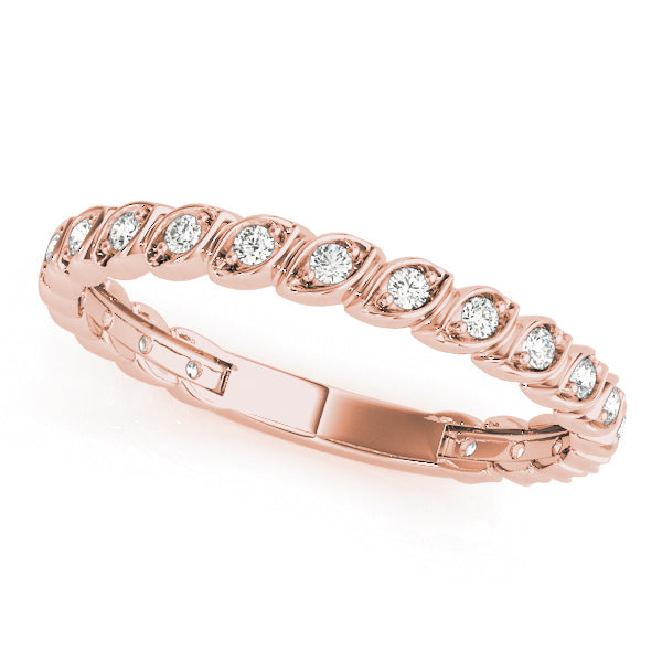 14K Rose Gold Band With Sizing Bar With 0.15 TCW Diamond (Lab Grown VS-SI1, E/F/G)