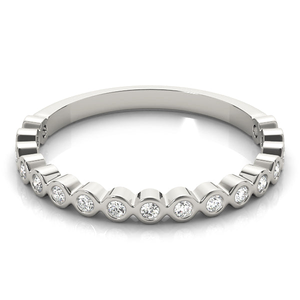 14K White Gold Stackable Ring With 0.12 TCW Diamond (Lab Grown VS-SI1, E/F/G)