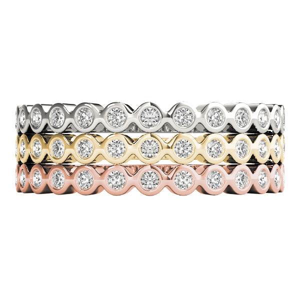 14K White Gold Stackable Ring With 0.12 TCW Diamond (Lab Grown VS-SI1, E/F/G)